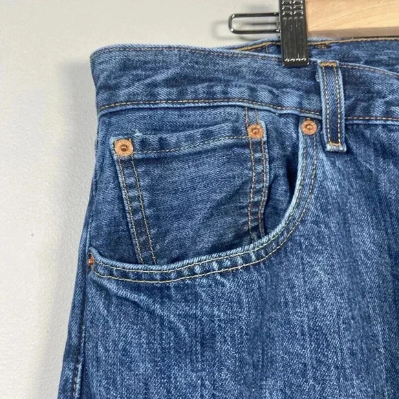 Levis 501 Denim Jeans Button 38X30 Blue 90s Classic Preppy - Picture 3 of 9